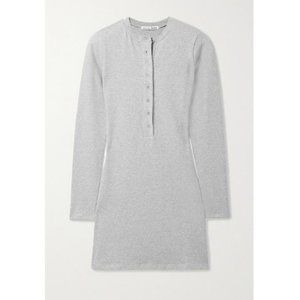Reformation Tam Knit Henley Dress (Heather-Grey)